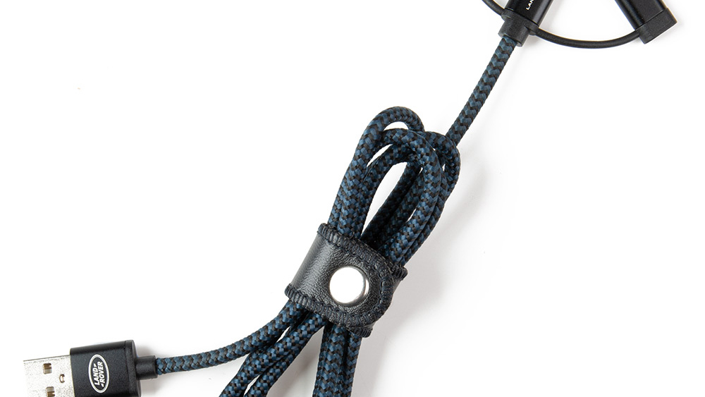 Shop Land Rover LEATHER WRAPPED iPHONE CABLE - NAVY in KSA