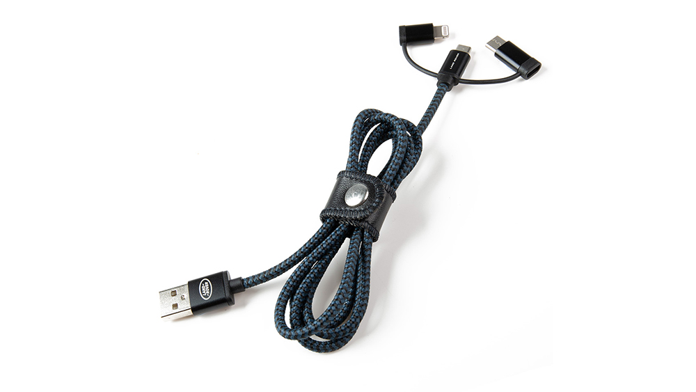 Land Rover LEATHER WRAPPED iPHONE CABLE - NAVY