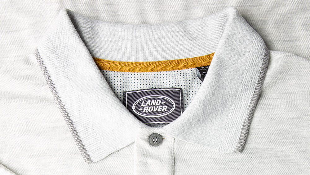 Get Land Rover Men's accent Collar Polo Shirt - Grey At SAR 50.00